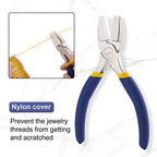 BENECREAT Double Nylon Jaw Pliers Flat Nose Pliers with Adhesive Jaws for DIY Jewelry Making Hobby Projects, Blue - color: Blue
