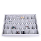 Oirlv Velvet Stackable Jewelry Tray 32 Grids Earrings Organizer Display Showcase Jewelry Storage trays - size: 32 Grids Earring Tray