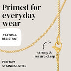 KISPER 24k Gold Box Chain Necklace – Thin, Dainty, Gold Plated Stainless Steel Jewelry for Women with Lobster Clasp - style: 14 inch (women's very small collar length)