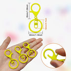 30Pcs Lobster Claw Clasps Keychain for Jewelry Making,Metal Lobster Clasp Swivel Trigger Clips with Swivel Clasps Hook Clips Flat Split Keychain Ring for DIY Craft Jewelry Making(Yellow) - color: Yellow