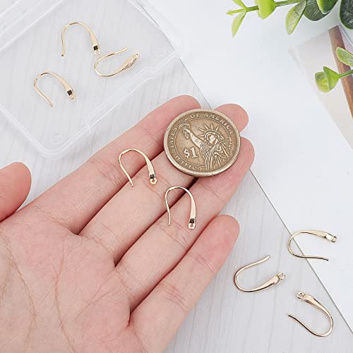 Beebeecraft 10Pcs/Box 18K Gold Plated Cubic Zirconia Earring Hooks Rhinestone French Ear Wires Hooks with Dangle Loop for DIY Jewelry Earring Making Findings - color: French Earring Hooks