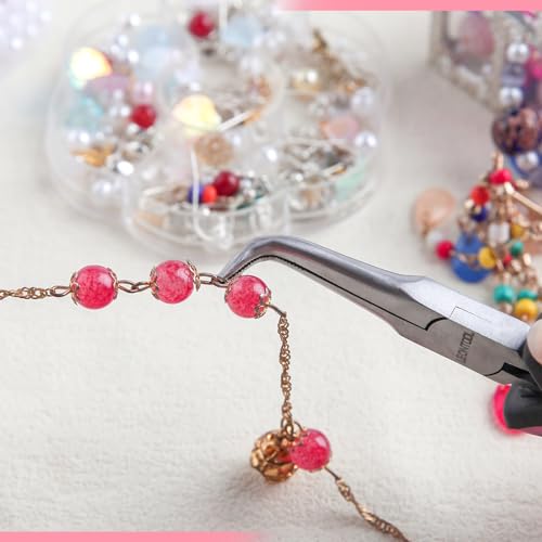 Mini Bent Needle Nose Pliers with Serrated Jaw, Soft Grip for Jewelry Making, Wire Wrapping and Object Gripping - style: Bent Needle Nose Plier Serrated Jaws