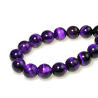 MJDCB Stone Beads 12mm 30pcs Round Purple Tiger's Eye Loose Gemstone Bead Charms for Jewelry Making Bracelet Necklace Earring Pendant - color: Purple Tiger's Eye, size: 12mm