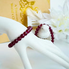 Jabrand 145pcs Glass Beads, 8mm Glass Beads for Barcelet and Jewelry Making DIY Crafts (Burgundy) - color: Burgundy