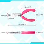 SPEEDWOX Mini Long Nose Pliers 3" Chain Nose With Pink PVC Handle for Jewelry Making, Wire Wrapping, Beading, DIY Craft and Hobby Supplies - style: 3" Long Nose Pliers