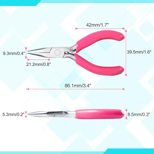 SPEEDWOX Mini Long Nose Pliers 3" Chain Nose With Pink PVC Handle for Jewelry Making, Wire Wrapping, Beading, DIY Craft and Hobby Supplies - style: 3" Long Nose Pliers