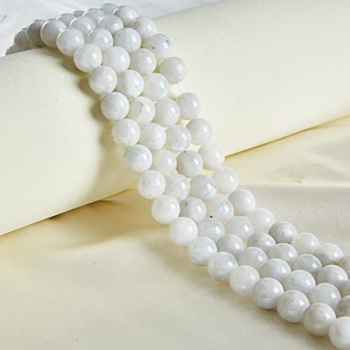 35pcs 10mm Moonstone Beads Natural Gemstone Beads Round Loose Beads for Jewelry Making - color: Moonstone, size: 10mm