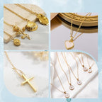 Beebeecraft 1 Box 20Pcs Cable Chain Necklaces 18K Gold Plated Brass 1mm Chain Necklace for Women - color: Gold 20pcs