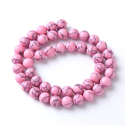 4MM 86PCS Pink Turquoise Spacer Loose Beads for Jewelry Making DIY Bracelet Necklace - color: Pink Turquoise, size: 4mm