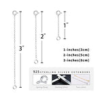 ADMITRY 925 Sterling Silver Necklace Extender, 3 Pcs 14k Gold Plated Durable Chain Extenders, Necklace Bracelet Anklet Jewelry Extension for Women (1 2 3 Inch) - color: Gold Plated Sterling Silver Necklace Extender