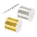 PATIKIL 28 Guage/ 0.3 mm 328 Feet Jewelry Craft Wire, 2 Pcs Copper Beading Wire with Plier for Beading Jewelry Making Supplies Earrings Bracelets Accessories Sculptures, Silver/Gold - size: 328 feet x 28 Guage