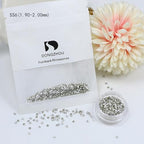 DONGZHOU Tiny Faceted Pointback Rhinestone,720Pcs Round Glass Stone Crystal Gems Diamonds Beads for Nail Art Decorations Jewelry Making DIY Craft Ring Embellishment,SS6(1.90-2.00MM) - size: Ss6(1.90-2.00mm)