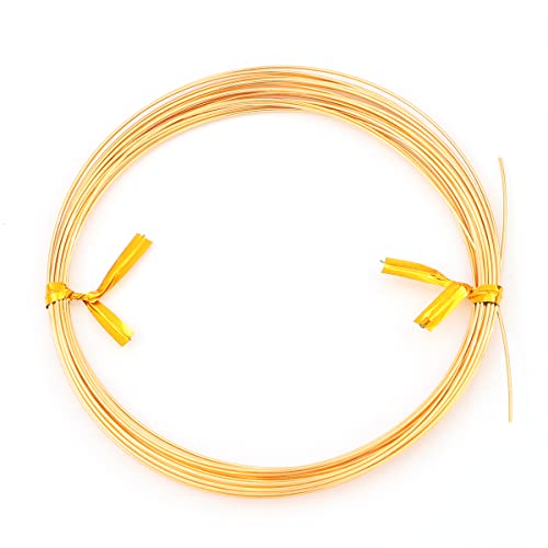 BEADIA 18K Gold Plated Wire 0.7mm 5 Meters Bead Cord for Bracelet Necklace Charm Beading Jewelry Making Findings - size: 0.7mm, style: 18K Gold