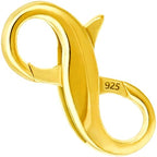 Pndeyo 925 Sterling Silver Lobster Claw Clasps, Double Opening Necklace Bracelet Extender, Jewelry Clasps and Closures for Necklace Bracelet Anklet Pendant Keychain DIY Craft Making- Gold - color: Gold-1pc-0.59"×0.31"