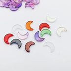 INSPIRELLE 100pcs Moon Crescent Crystal Glass Tiny Hanging Beads for Jewelry Making and DIY Craft Accessories (Mixed, 11 * 16mm) - color: Moons