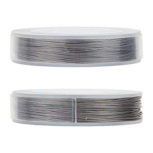 BENECREAT 7 Strands 260FT 0.46MM Stainless Steel Bead String Wire Tarnish Resistant Steel Wire for Necklace Bracelet Making - color: Stainless Steel, size: 0.46mm - 7 Strands