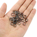 30Pcs 6-8mm Double Jump Rings for Jewelry Making, Key Rings for Keychains, Stainless Steel Mini Split Ring with Plier, Crafts Double Split Rings Fishing (8mm, Gun Black)