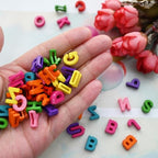 Looconi 400pcs Colorful Letter Beads, Big Hole,A-Z Resin Pendants,3D Loose Beads for Jewelry Making,Key Chains,Crafts - color: PendantColorful