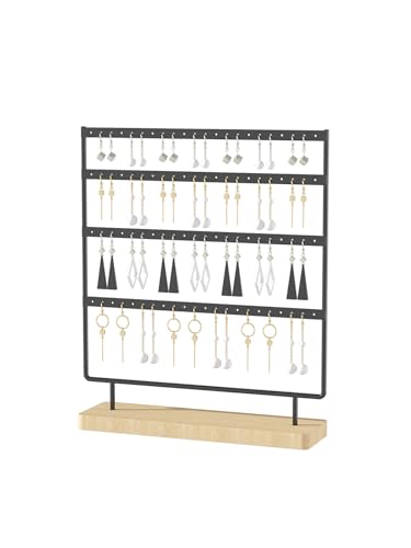 Earring Holder Organizer,Pierced Large Earrings Display Stand For Selling,Small Stud Earring Organizer Rack,Hoop Earring Storage Hanger Tree (Black, 4 tier) - color: Black, size: 4 tier