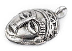 TheBeadChest African Silver Mask Pendant (30x45mm): Genuine West African Mask Design for DIY Jewelry & Necklaces - color: Silver, size: Small (30x45mm)