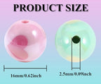 15Pcs Acrylic Beads Round 16mm UV Fruit Print Fit for DIY Jewelry Bracelet Necklace Keychain Beadable Pens Mobile Phone Chain Making Cute (Heart Mixed Color) - color: Heart Mixed Color
