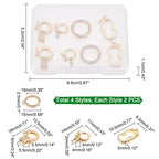 CHGCRAFT 8Pcs Fold Over Clasps Long-Lasting Plated Brass Micro Pave Cubic Zirconia Twister Clasps Interchangeable Bail Clasps for Jewelry Making - color: 8Pcs 4 Styles Fold Over Clasps