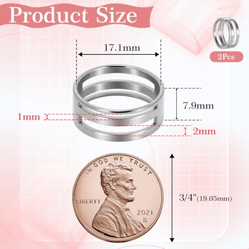 2 Pieces Jump Ring Opener Tool, Stainless Steel Split Connector Ring Opener and Closing Finger Tool for Jewelry Makers Craft Projects Supplies (17mm Silver) - color: 17mm Silver 2pcs