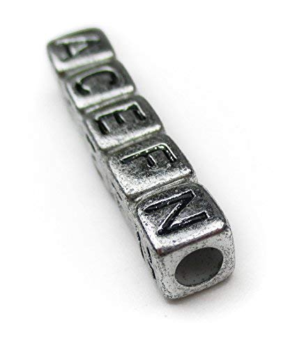 1000pcs Mixed Acrylic Letter/Alphabet “A-Z”Cube Beads for DIY Craft (Silver with Black Letter) - color: Silver with Black Letter