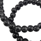 DandS ltd Crackle Lampwork Glass Beads for Jewelry Making, Black, Vibrant DIY Bracelets, Necklaces, Earrings, Beading Supplies & Craft Kits for Handmade Jewelry, 80pcs 0.39 inch (10mm), #J229-10 - color: Black