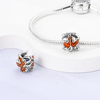 MULA 925 Sterling Silver Charms for Bracelets and Necklaces Lipstick and Bag Dangle Pendants Tower Camera Beads Jewelry Charms for Women - color: Maple Leaf