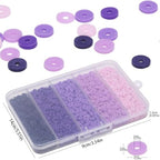 3500pcs Purple Clay Beads for Bracelets Making 6mm Heishi Beads Polymer Flat Round Disc Clay for Jewelry Making Purple Bead Crafts - color: Purple