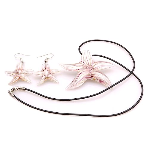 Glass Water Drop Shape Glaze Spiral Dangle Earrings Lampwork Handmade Glass Bead Geometric Earrings for Women Jewelry - color: Starfish