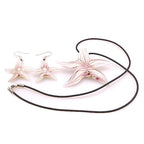 Glass Water Drop Shape Glaze Spiral Dangle Earrings Lampwork Handmade Glass Bead Geometric Earrings for Women Jewelry - color: Starfish