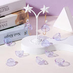 FASHEWELRY 10Pcs 21mm Glass Flower Bead Caps for Wind Chime Fishing Glass Bead Lilac Jellyfish Beads Cute Beads for Bracelets Jewelry Making - color: 21mm，Lilac