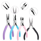 4 Pack Jewelry Pliers Tool Set, Jewelry Making Kit Includes Round, Chain, Needle, Wire Cutters and Bent Nose Pliers for Jewelry Beading Repair Making Supplies