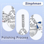 925 Silver Charms Pendants For Pandora Bracelet Golden charms Bead Safety Chain Clip set Heart Flower Animal Beads Family, Mom, Friend, Daughter, Birthday, Jewelry Gift - style: G-Boy and Girl Love Forever