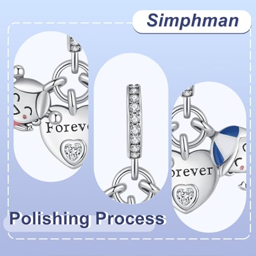 925 Silver Charms Pendants For Pandora Bracelet Golden charms Bead Safety Chain Clip set Heart Flower Animal Beads Family, Mom, Friend, Daughter, Birthday, Jewelry Gift - style: G-Boy and Girl Love Forever