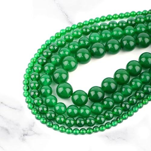 Natural Genuine Stones DIY Tiger Eye Round Spacers 4mm 200pcs Beading Loose Gemstone Hole Size 1mm Charm Smooth Beads for Bracelets Necklaces Earrings (Green Jade 4mm) - color: Green Jade, size: 4mm