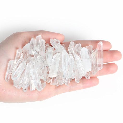YATOJUZI 1LB Clear Quartz Crystal Points 1.2"-2" Bulk Natural Irregular Polished Stones Wands Gemstones Wholesale Reiki Energy Balancing Chakra Crystals Stone for DIY Handmade Meditation Divination - color: 1.18”-1.96", size: 1lb