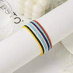 XIJIN 18 Pieces Elastic Beaded Anklets for Women Handmade Beach Boho Colorful Beads Ankle Bracelets Set - color: Solid Color A