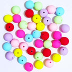 Mixed Lots Colorful Silicone Round Bead DIY Beading Hairband Bracelets Necklace Craft Embelishment (Mixed Colors-Silicone#2) - color: Mixed Colors-Silicone#2