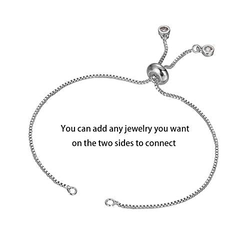DanLingJewelry 5pcs Adjustable Slider Metal Bracelet Slider Extender Chains with Rhinestone Charms for Jewelry Making DIY 8 Inches(223mm) P - color: StyleⅩ-5 pcs-Platinum