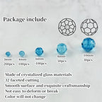 480pcs Crystal Glass Beads 3mm 4mm 6mm 8mm 10mm Round Faceted Glass Spacer Beads for Bracelets Necklace Earring DIY Jewelry Making Craft(Lake Blue) - color: Lake Blue