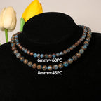 6mm Lake Blue Jade Natural Stone Beads Round Loose Beads for Jewelry Making Yochus DIY Beads Bracelet Necklace - color: Lake Blue Jade, size: 6mm