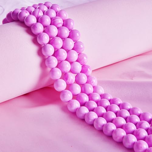 60pcs 6mm Pink Shell Jasper Beads Natural Gemstone Beads Round Loose Beads for Jewelry Making - color: Pink Shell Jasper, size: 6mm
