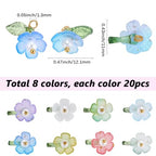 SUNNYCLUE 1 Box 160Pcs 8 Colors Flower Pearl Charms Floral Charm with Green Leaf Acrylic Spring Blooming Flowers Pendants for Jewelry Making DIY Crafts Necklace Earring Bracelets Keychains Accessories - style: Flowe 2