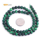 GEM-Inside 6mm Natural Stone Green Tiger Eye Frosted Matte Unpolished Round Beads for Jewelry Making Strand 15 inch - color: Green Tiger Eye, size: 6mm