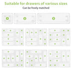 12 Piece Clear Drawer Organizer Set, 3 Sizes Bathroom Vanity Organizer Trays and Storage Bins for Makeup, Cosmetics, Jewelry, and Gadgets. Perfect for Office, Kitchen, Bedroom, Bathroom Use. - size: 12pcs-3size