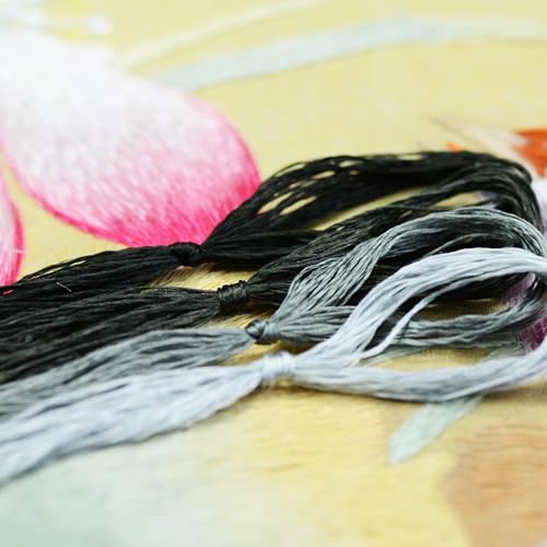4 Skeins Mulberry Silk Floss Embroidery Thread Floss-Cross Stitch Threads China Silk Woven Jewelry Threads DIY Sewing Kits (02) - color: 02