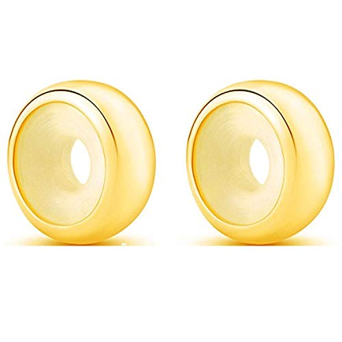 Clip Stopper Charms Sterling Silver Rondelle Spacer Bead Charm Stopper Charm for Pandora Charm Bracelets - color: Gold-Plated (2 pcs)